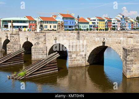 Die meisten goticky Kamenny, Písek, Česká republika/gotische steinerne Brücke, Stadt Pisek, Tschechien Stockfoto