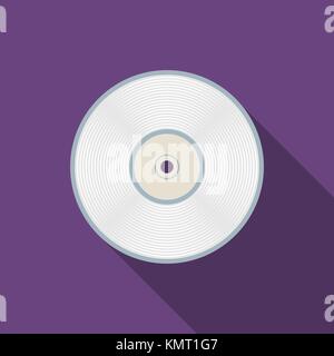 Flache design Vector compact disc Symbol mit langen Schatten. Stock Vektor