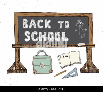 Zurück zu Schule hand gezeichnete Skizze Doodles, Vektor, Abbildung Stock Vektor