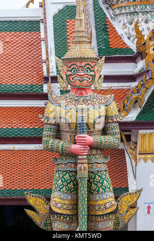 Bangkok, Thailand. Yaksha (Daemon) Guardian, Royal Grand Palace Compound. Stockfoto