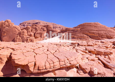 Steinige wüste Landschaft in der Nähe des White Canyon, Sinai, Ägypten Stockfoto