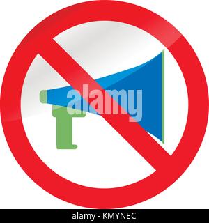 Keine Propaganda und verbot Megaphon. Warnung und verboten, Propaganda Lautsprecher Lautsprecher, Vektor, Abbildung Stock Vektor