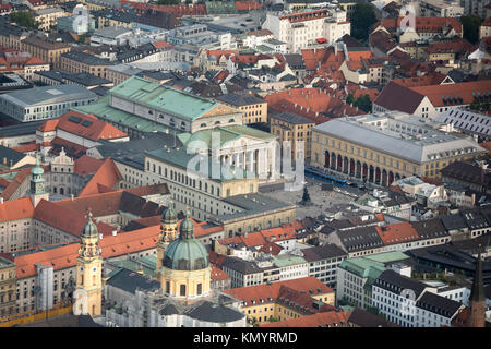 Luftbild des Max-Joseph-Platz und Umgebung, München, Deutschland Stockfoto