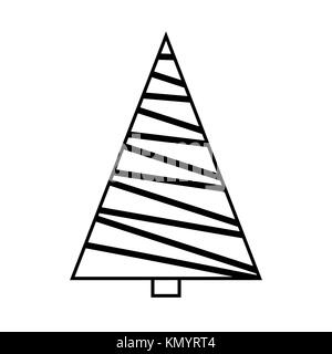 Weihnachtsbaum einfache Grobentwurf auf weißem Hintergrund Stock Vektor