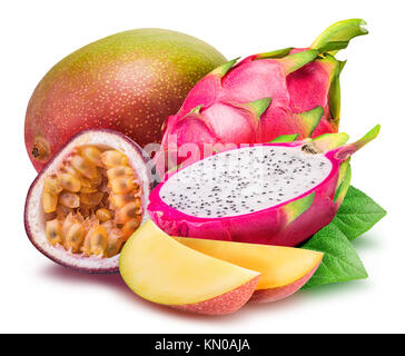 Obst isoliert auf weißem Hintergrund mit Freistellungspfad Stockfoto