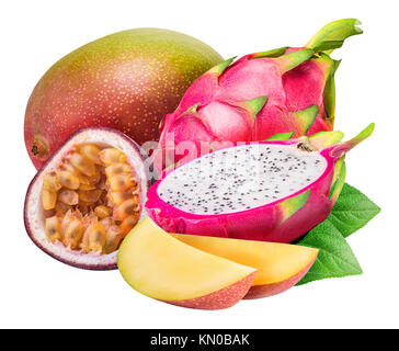 Obst isoliert auf weißem Hintergrund mit Freistellungspfad Stockfoto