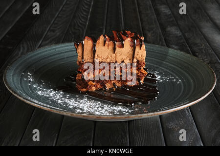 Stück geschwollene Schokolade Kuchen und Souffle Stockfoto