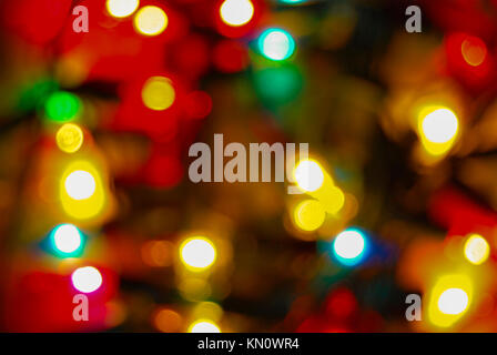 Unscharfer Hintergrund der mehrfarbige Leds. Festliche Beleuchtung. Stockfoto