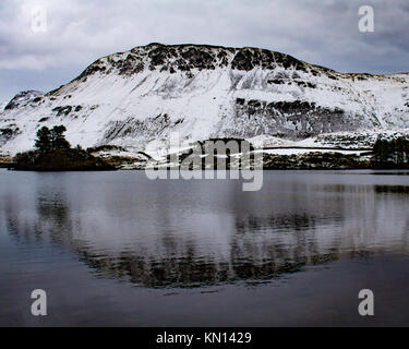 Cregennan Seen im Schnee, Dezember 2017 Stockfoto