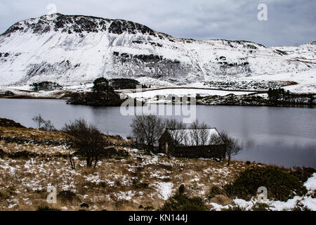 Cregennan Seen im Schnee, Dezember 2017 Stockfoto