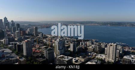 Blick auf den Central Seattle von der Space Needle. Stockfoto