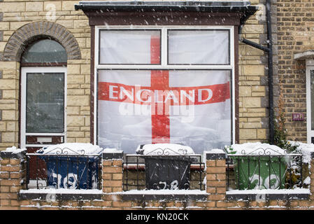 Cambridge, Großbritannien. 10 Dez, 2017. UK Wetter: Schnee in Cambridge, England, UK. Credit: Nicola Ferrari/Alamy leben Nachrichten Stockfoto