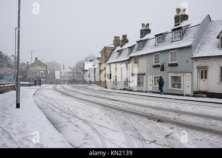 Cambridge, UK - 10. Dezember 2017. UK Wetter: Schnee in Cambridge, England, UK. Credit: Nicola Ferrari/Alamy Live Stockfoto