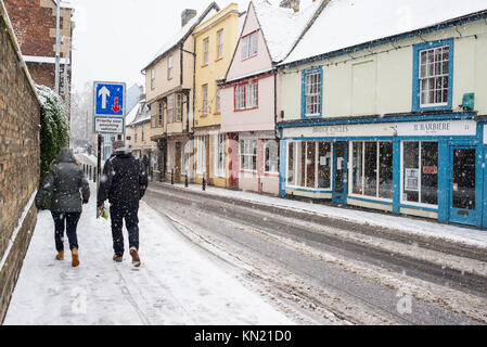 Cambridge, UK - 10. Dezember 2017. UK Wetter: Schnee in Cambridge, England, UK. Credit: Nicola Ferrari/Alamy Live Stockfoto