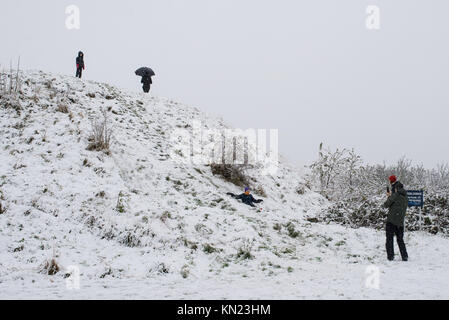 Cambridge, UK - 10. Dezember 2017. UK Wetter: Schnee in Cambridge, England, UK. Credit: Nicola Ferrari/Alamy Live Stockfoto