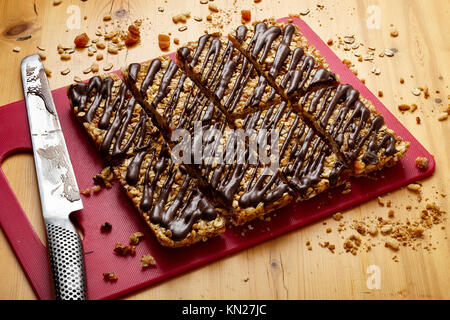 Schokolade Mandel Granola Bars Stockfoto