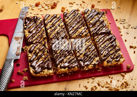 Schokolade Mandel Granola Bars Stockfoto