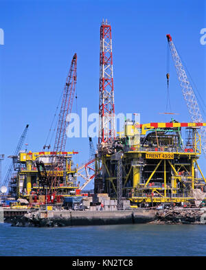 Offshore-Baustelle für Öl und Gas, Lowestoft, Suffolk, England, Großbritannien Stockfoto