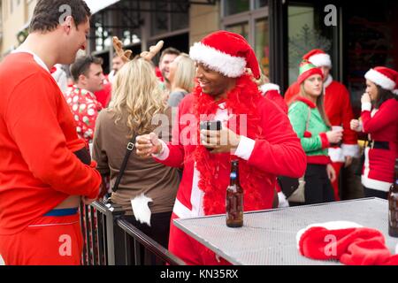 Cincinnati, Ohio 12-12-2015 Santacon Stockfoto