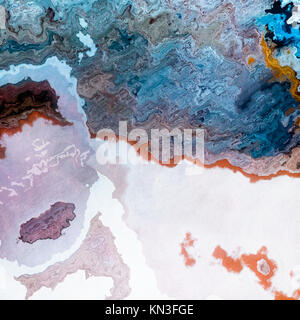 Künstliche mineralische Schichten wie Blue Kaffee und Milch Gemisch, abstrakten Hintergrund Abbildung Stockfoto