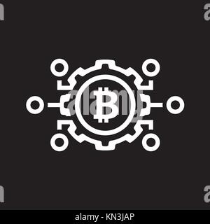 Mechanik der Bitcoin Symbol. Stock Vektor