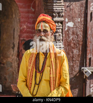 Porträt eines Sadhu, Kathmandu, Nepal Stockfoto