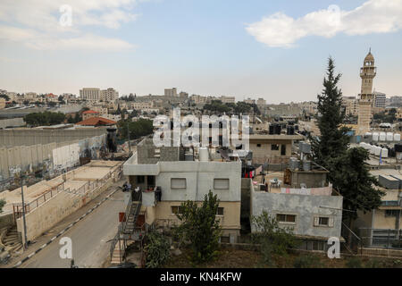 Die Sicherheit Israels Mauer oder Barriere in den besetzten Gebieten der West Bank, Palestine, in oder in der Nähe von Holly City von Bethlehem entfernt. Stockfoto