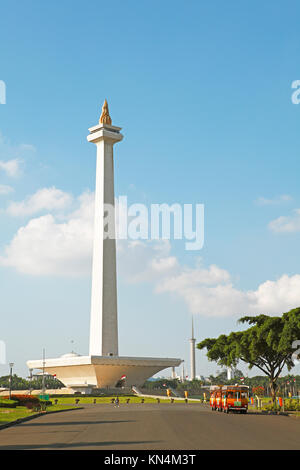 Nationaldenkmal Monas am Freiheitsplatz, monumen Nasional, Jakarta, Java, Indonesien Stockfoto