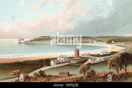 St. Brelades Bay, Jersey, Channel Islands, viktorianischen Abbildung Stockfoto