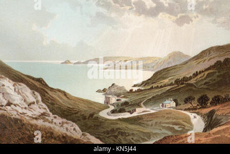 Bouley Bay, Jersey, Channel Islands, viktorianischen Abbildung Stockfoto