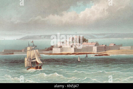 Elizabeth Castle St. Helier, Jersey, Channel Islands, viktorianischen Abbildung Stockfoto