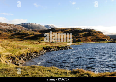 Die Ruinen von Calda Haus lokal als das Weiße Haus bekannt am Ufer des Loch Assynt in Sutherland, Nordwesten Schottland Calda Haus war einst gehörte Stockfoto