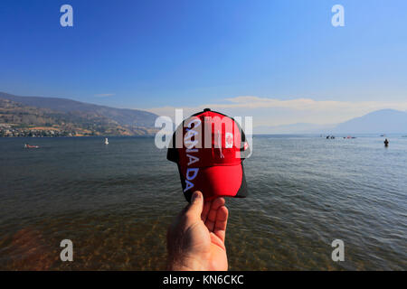 Sommer Blick über Sudbury Strand, Penticton Stadt, Okanagan Valley, British Columbia, Kanada. Stockfoto