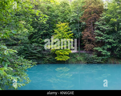 Blaubeuren Blautopf Blue Water Reiseziel Augen Farbe Körper von Wasser, Deutschland Stockfoto