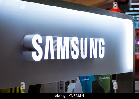 Samsung Logo Elektronik Store Technologie Anzeige Ausstellung 27. Oktober 2017 Stockfoto