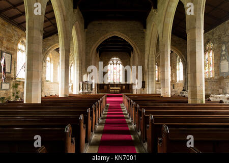 Kirchenschiff und Innenraum der Kirche, das Harewood House, Yorkshire, UK - April 2016 Stockfoto