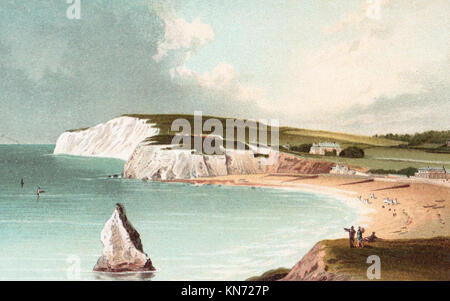 Freshwater Bay, Isle of Wight, viktorianischen Abbildung Stockfoto