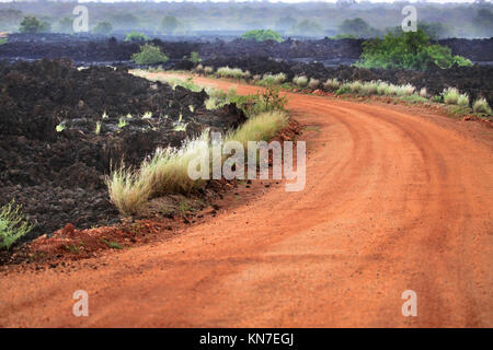 Frozen Lava in den östlichen Tsavo Nationalpark in Kenia Stockfoto