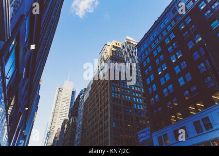 NEW YORK, USA - September 7th, 2017: Architektur und historische Gebäude in Midtown, Manhattan Stockfoto