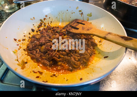 Asiatische Küche Küche Gemüse Fleisch Closeup essen köstliche hausgemachte Stockfoto