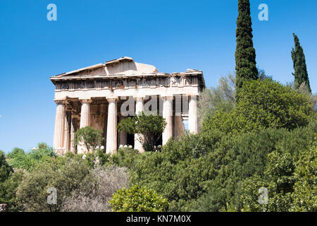 Die berühmten hephaistos Tempel auf der Agora von Athen, der Hauptstadt Griechenlands. Dies ist eines der besten vorbehalten Tempel der alten griechischen Reiches Stockfoto