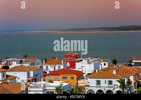 Mündung des Guadalquivir (im Hintergrund die Donana National Park), Sanlucar de Barrameda, Cadiz Provinz, Andalusien, Spanien, Euro Stockfoto