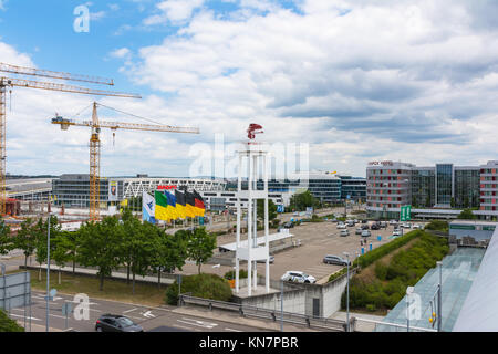 Der Stuttgarter Flughafen ist der Internationale Flughafen von Stuttgart und ist der sechste in Deutschland Stockfoto