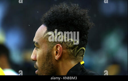 Dortmund, Deutschland. 9 Dez, 2017. Dortmunder Pierre-Emerick Aubameyang, fotografiert vor der Bundesliga Fußball Spiel zwischen Borussia Dortmund und Werder Bremen am Signal Iduna Park, Dortmund, Deutschland, 9. Dezember 2017. Credit: Ina Faßbender/dpa/Alamy leben Nachrichten Stockfoto