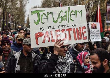 Turin, Piemont, Italien. 10 Dez, 2017. Turin, Italy-December 10, 2017: Demonstration in Solidarität mit den Ereignissen von Jerusalem in Turin Credit: Stefano Guidi/ZUMA Draht/Alamy leben Nachrichten Stockfoto