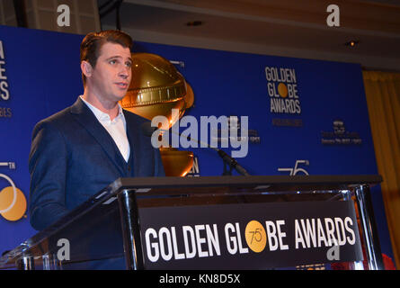 Los Angeles, USA. 11 Dez, 2017. Garrett Hedlund, Golden Globes Nominierungen 024 die 75. jährliche Golden Globe Nominierungen Ankündigung am 11 Dezember, 2017 in Los Angeles, Kalifornien. Credit: Tsuni/USA/Alamy leben Nachrichten Stockfoto