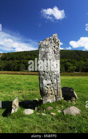 Die nether Largie Stein S1, Teil der Nether Largie standing stones Stockfoto