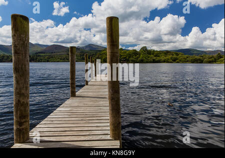 Landung Steg auf Derwent Water, Keswick, Cumbria Stockfoto