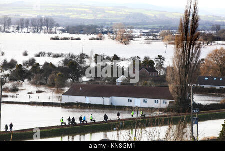 Hochwasser an der Somerset Levels Februar 2014 Stockfoto