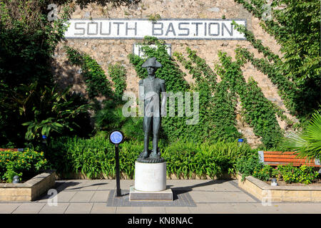 Statue von vizeadmiral Horatio Nelson (1758-1805) an der südlichen Bastion in Gibraltar Stockfoto